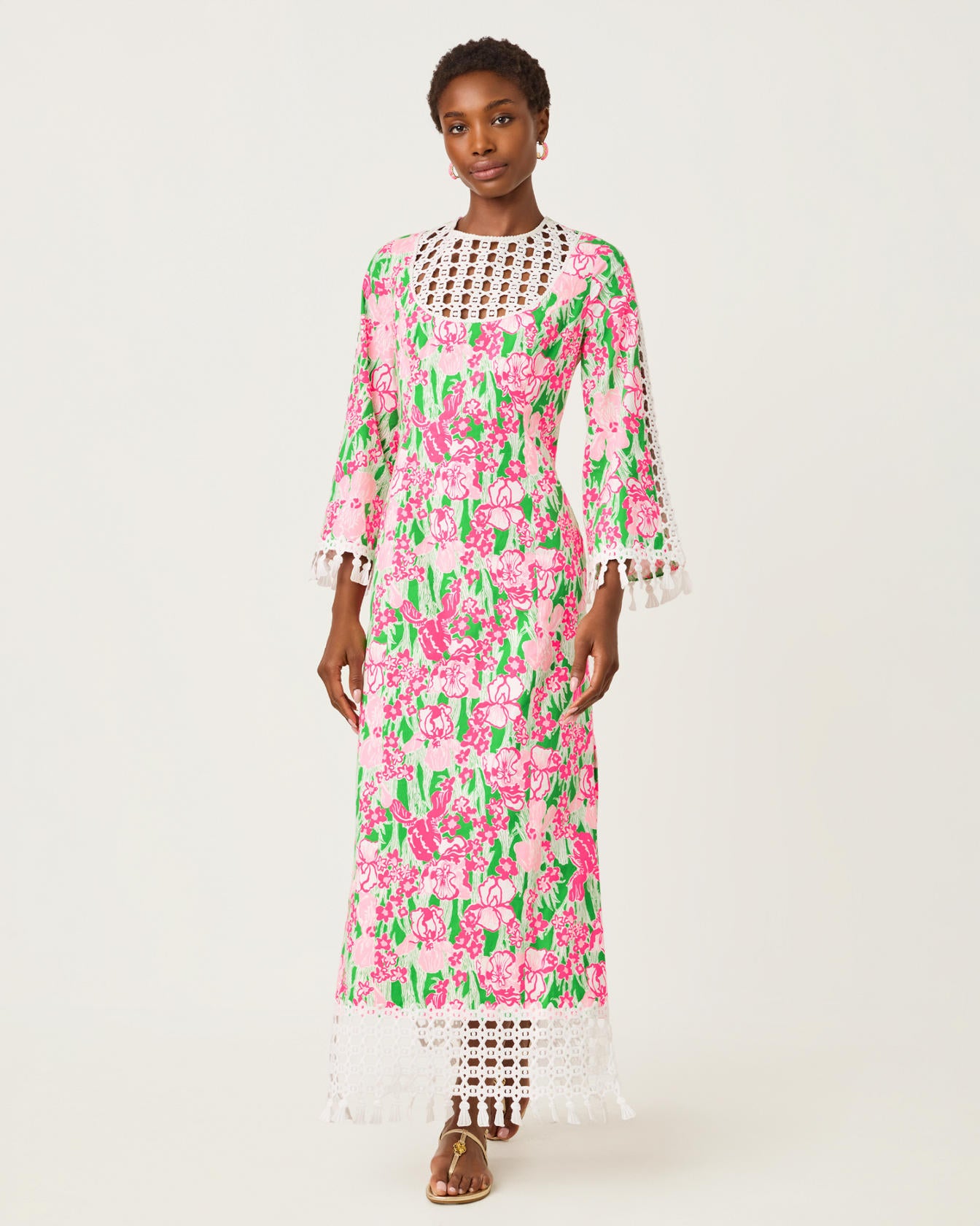 Strothers Stretch Maxi Shift Dress Putting Green Hannah