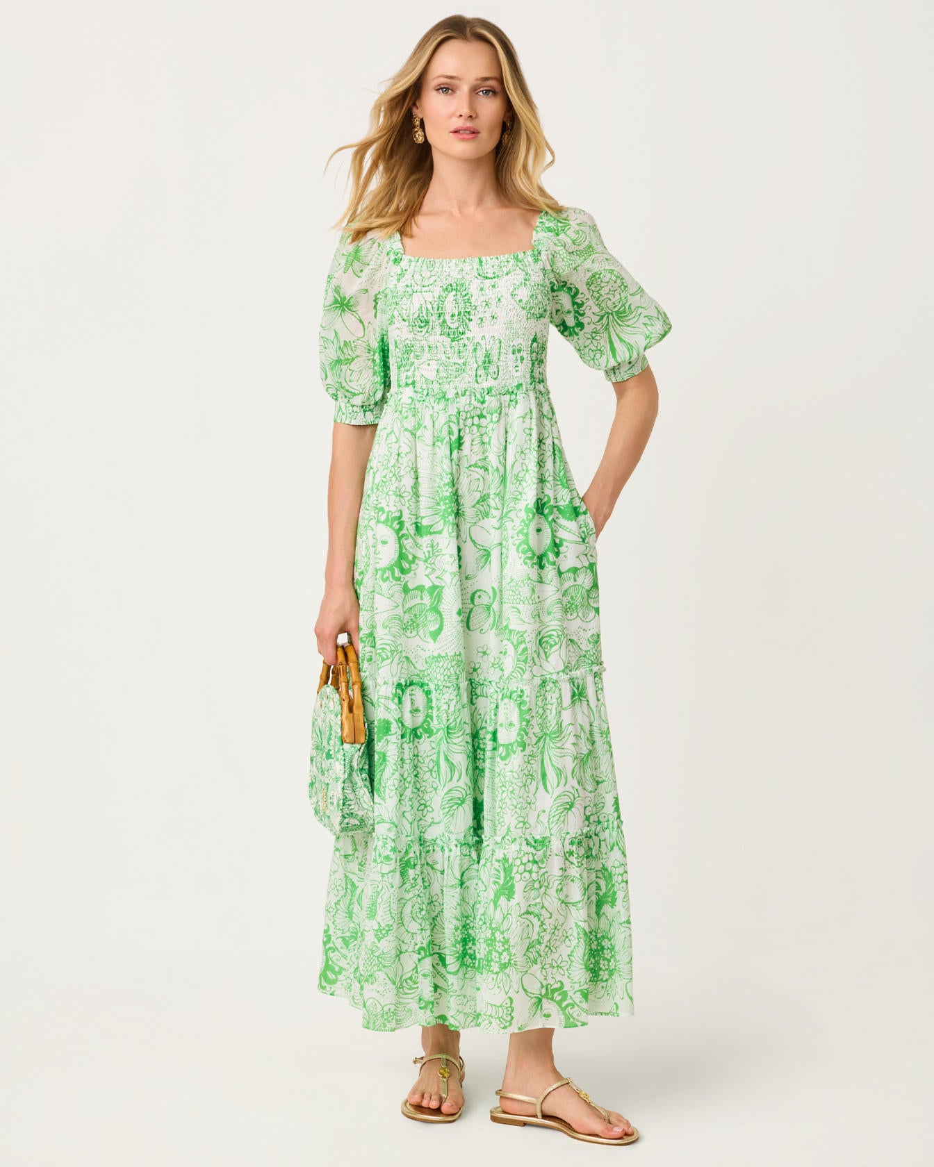 Hadly Short Sleeve Smocke Putting Green Fleur De Lilly