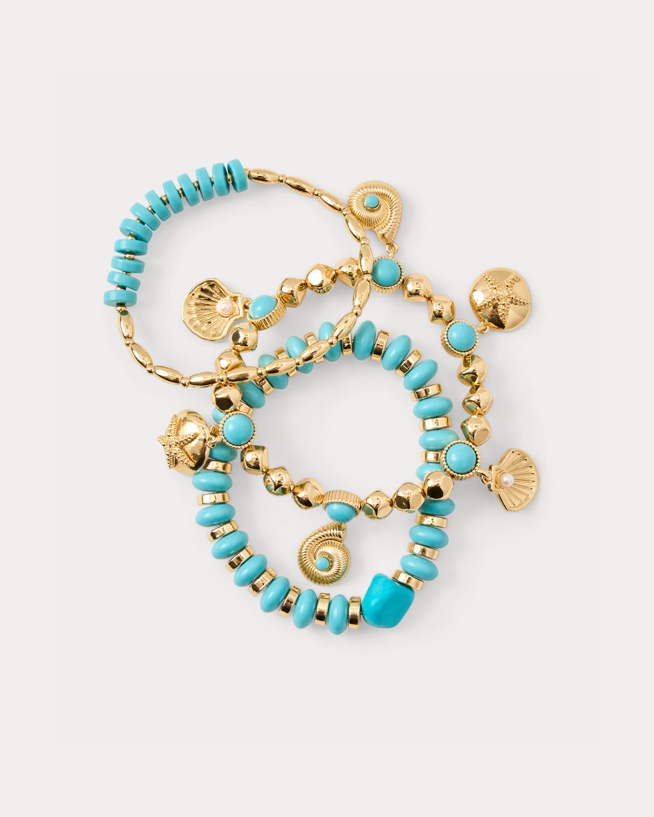 Shell Shine Bracelet Set In Day Dream Blue