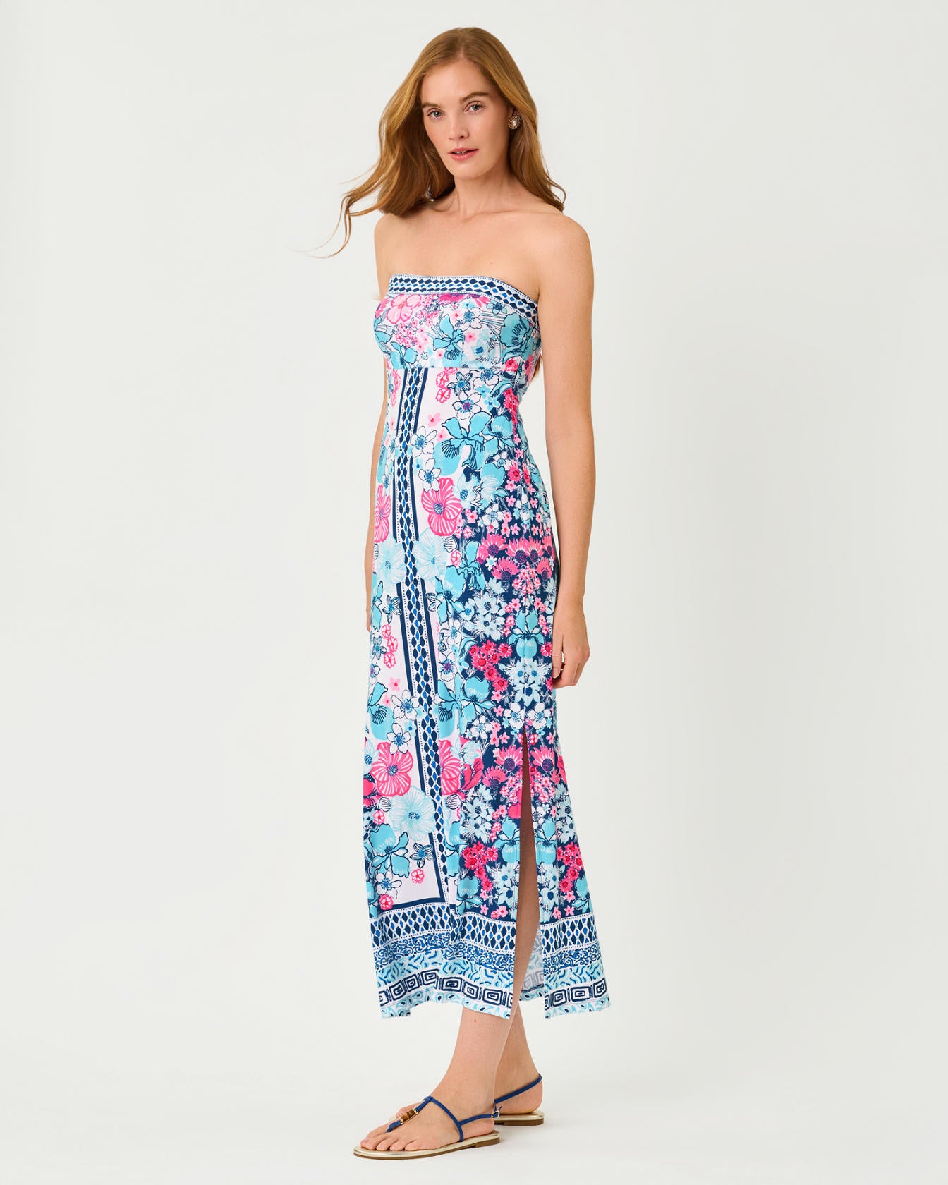 Noa Strapless Maxi Dress In In All Her Glory Engineered Knit Maxi