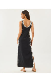 MESSINA MAXI SHIFT DRESS IN NOIR