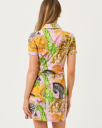 KATHY SHORT SLEEVE TIE DRESS IN LILLYS ZOO GOLF