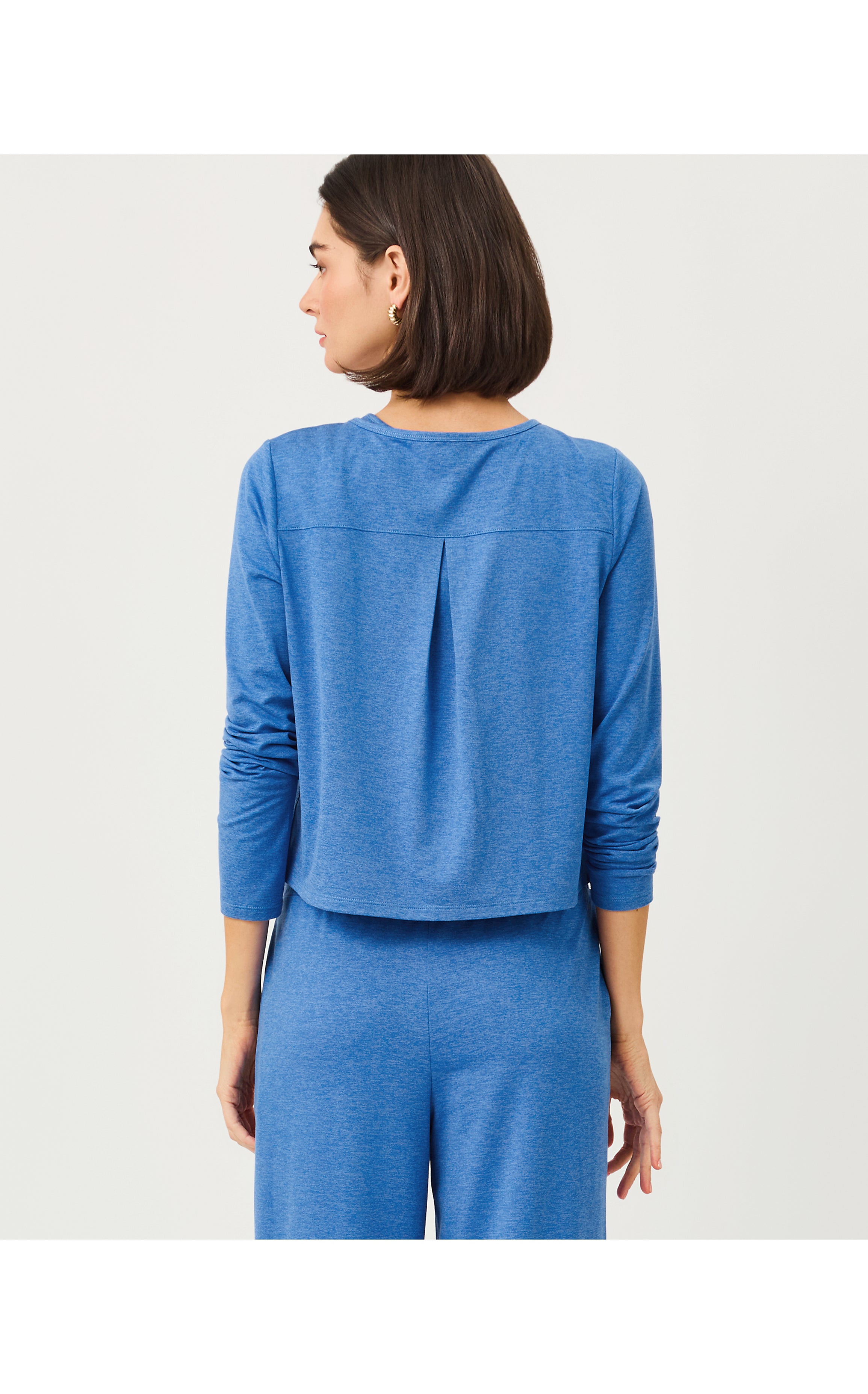 KAI CARDIGAN UPF 50+ IN HEATHERED MERRIWEATHER BLUE