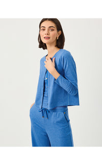 KAI CARDIGAN UPF 50+ IN HEATHERED MERRIWEATHER BLUE