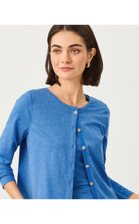 KAI CARDIGAN UPF 50+ IN HEATHERED MERRIWEATHER BLUE