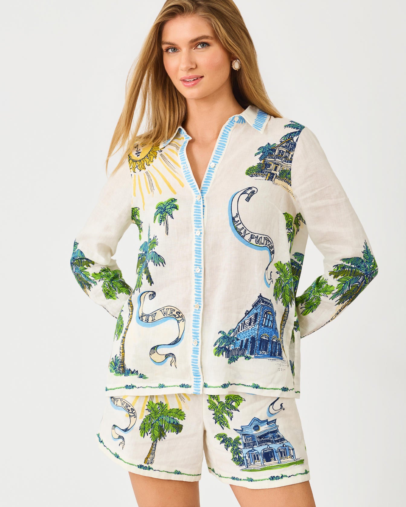 SUSANA BUTTON DOWN IN KEY WEST TOILE