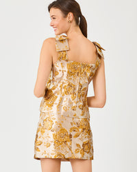 PAILY BROCADE TOP IN IN FULL BLOOM METALLIC BROCADE