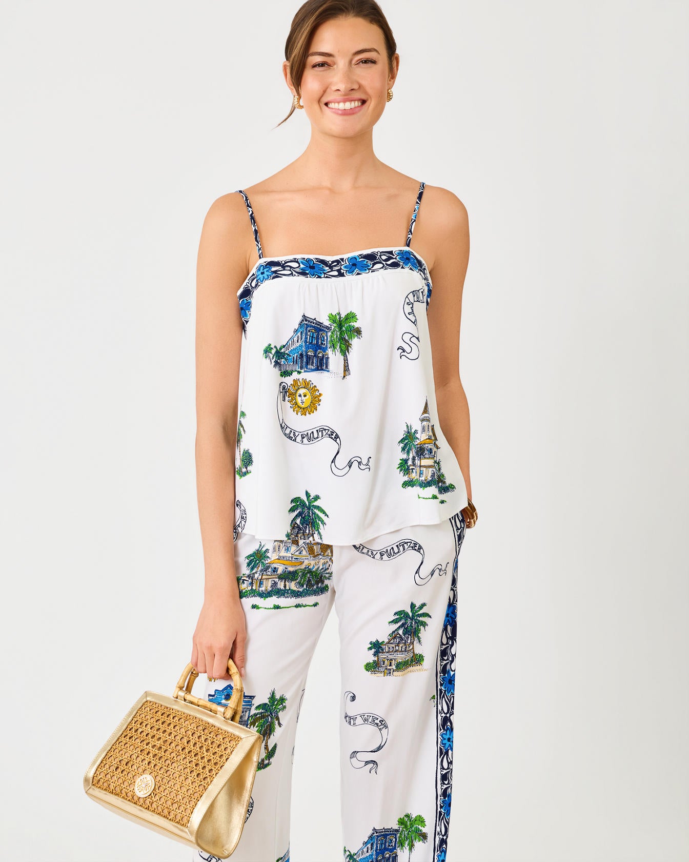 JAMO SLEEVELESS TOP IN KEY WEST TOILE