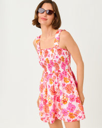 Hadly Skirted Romper In Pansy Fansy