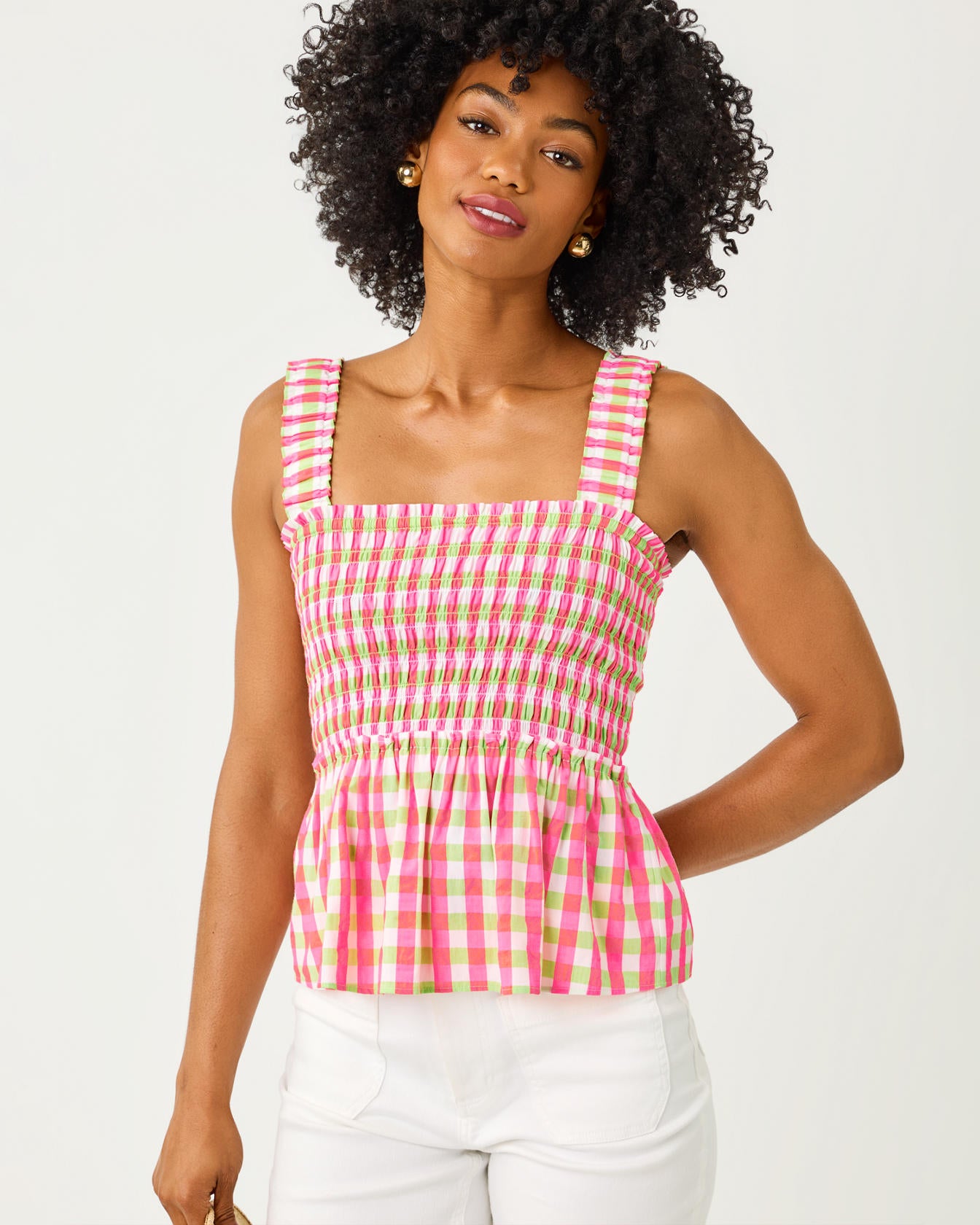 Hadly Smocked Top In Summer Lovin Gingham