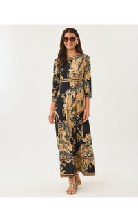 SOLANA MAXI DRESS IN OVERSIZED STRIPED SAFARI