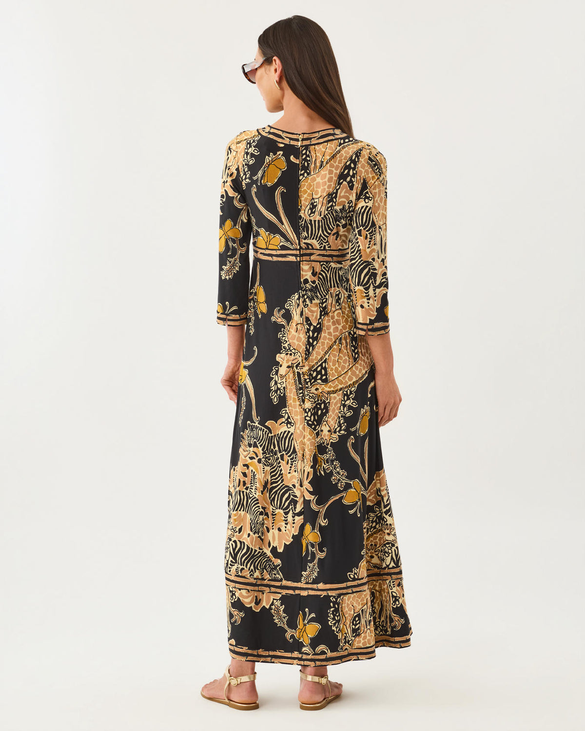 SOLANA MAXI DRESS IN OVERSIZED STRIPED SAFARI