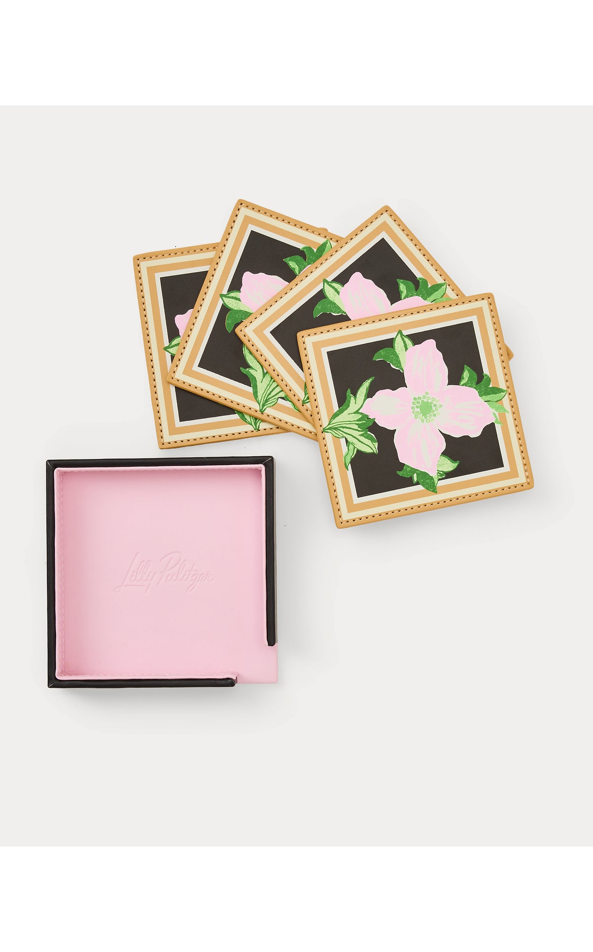 GWP SET OF 4 COASTERS IN WINDOW SHOPPER GWP COASTER FLORAL MOTIF