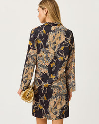 IRELLA CAFTAN DRESS IN STRIPED SAFARI