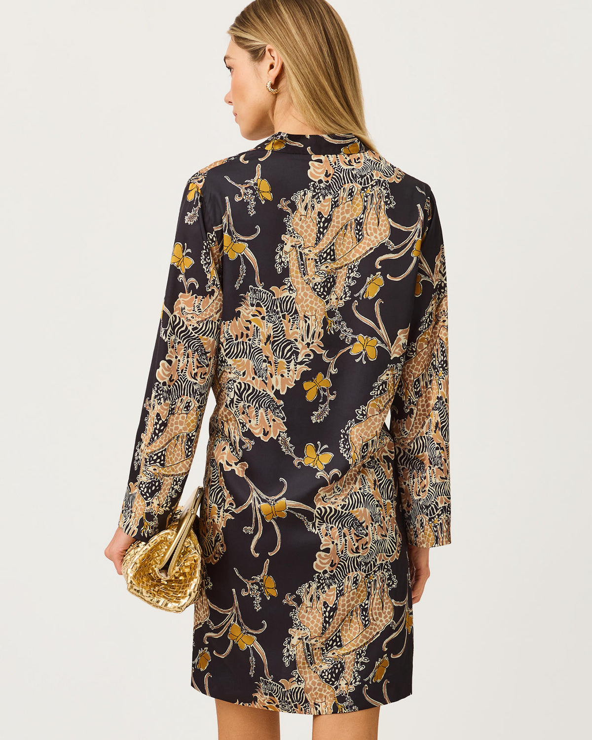 IRELLA CAFTAN DRESS IN STRIPED SAFARI