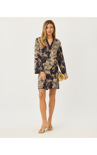 IRELLA CAFTAN DRESS IN STRIPED SAFARI