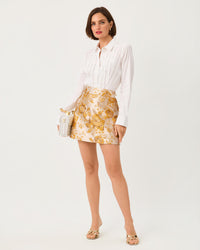 SARISSA MINI SKIRT IN IN FULL BLOOM METALLIC BROCADE