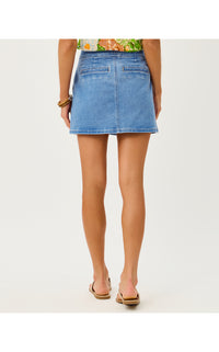COLETTE STRETCH DENIM MINI SKORT IN ROSANNA WASH