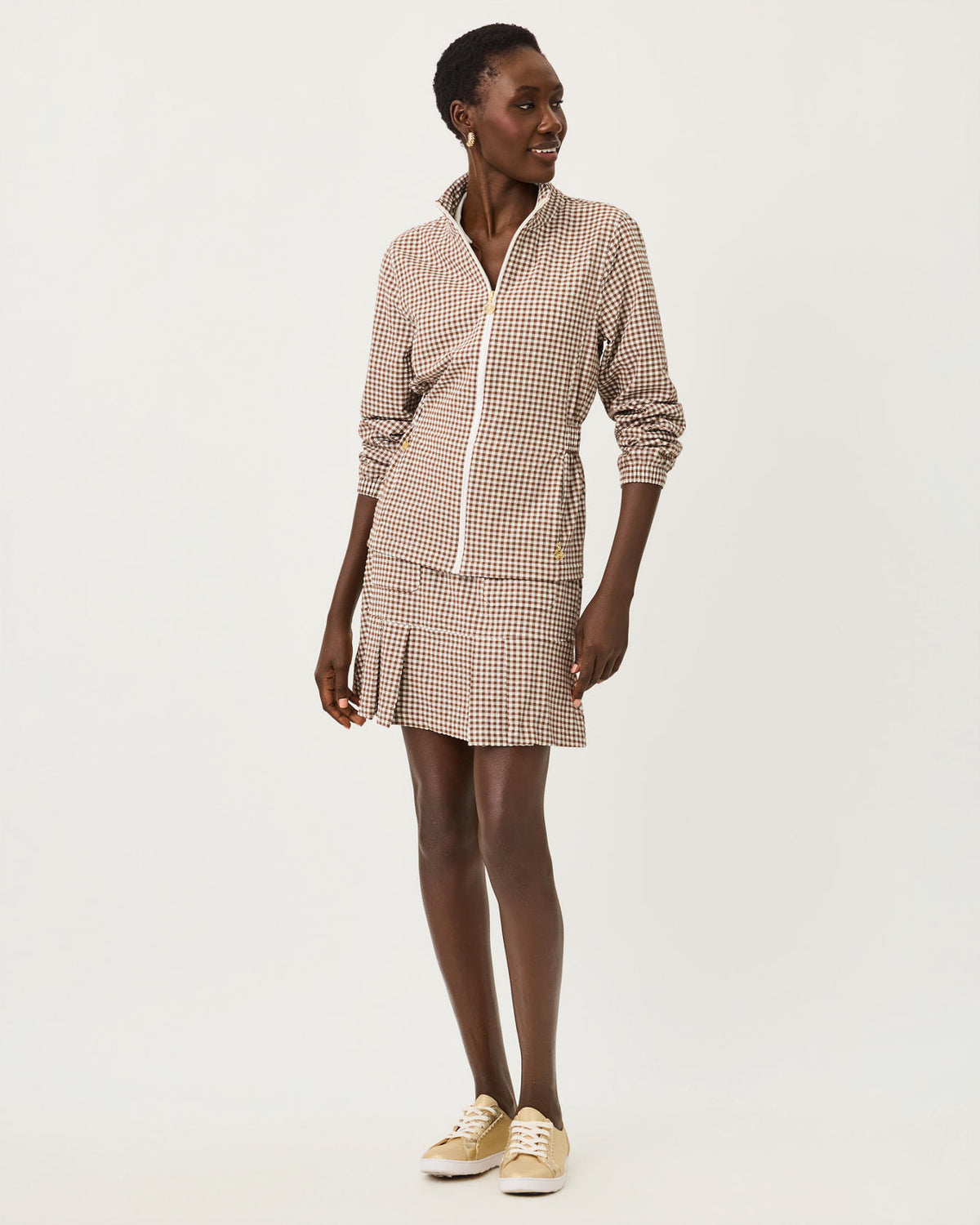 LUISA SKORT UPF 50+ IN MINI PERFORMANCE GINGHAM