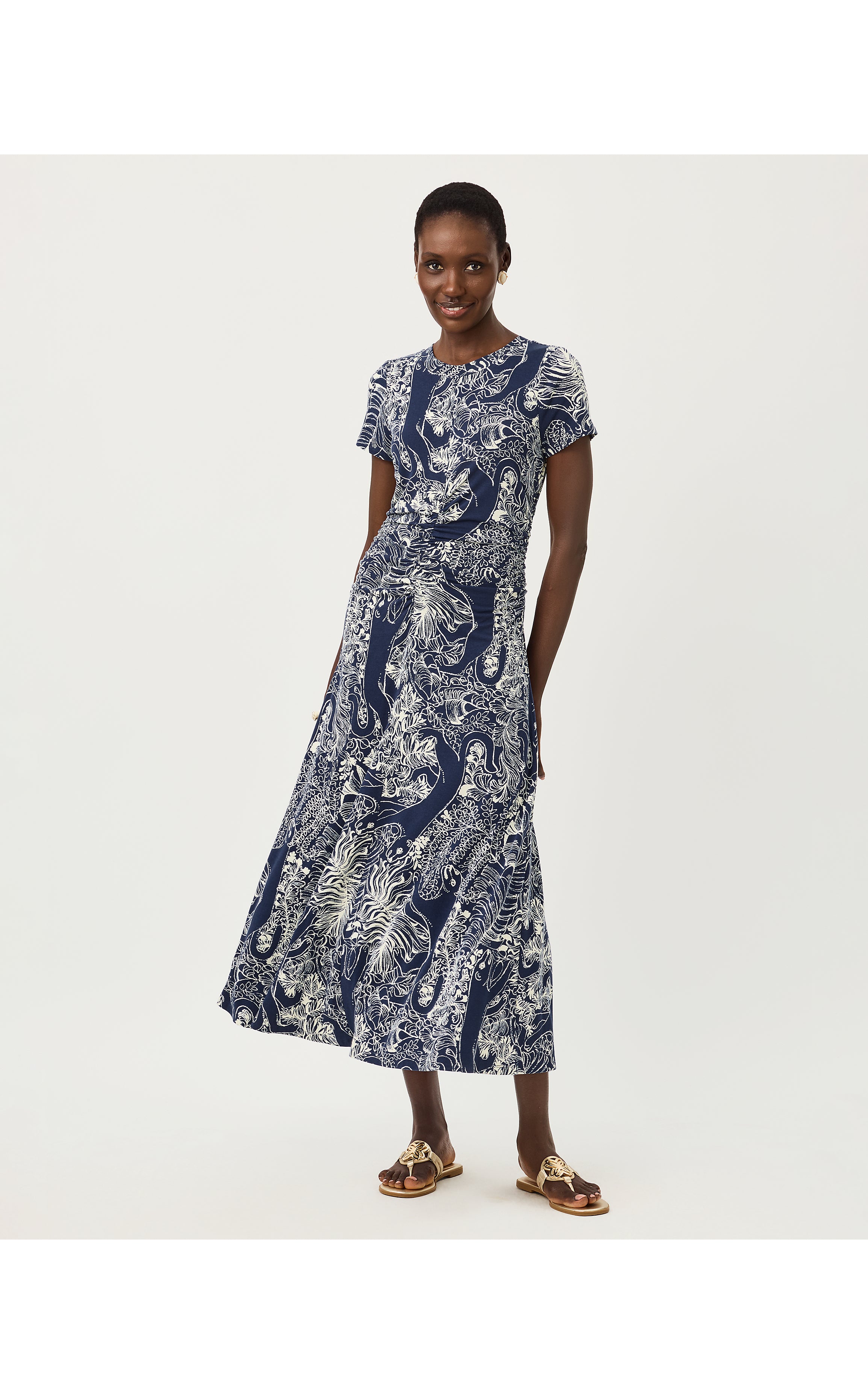 ALMA MIDI DRESS UPF 50+ IN PALM PROWL