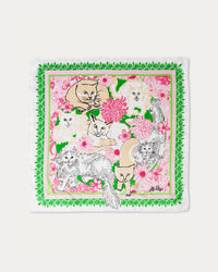 POINCIANA SILK SCARF IN NINE LIVES SOCIETY