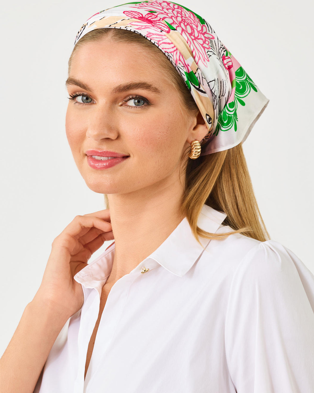 POINCIANA SILK SCARF IN NINE LIVES SOCIETY
