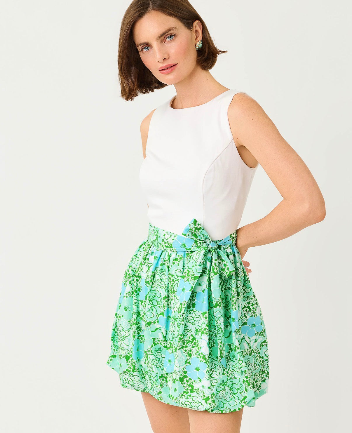 Rosemary Skirted Romper In Burst Of Joy