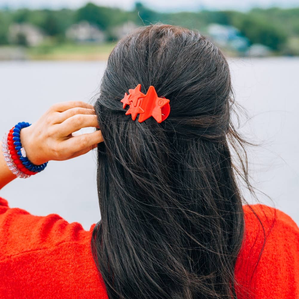 TELETIES - Flat Hair Clip | Small | Red Shooting Star