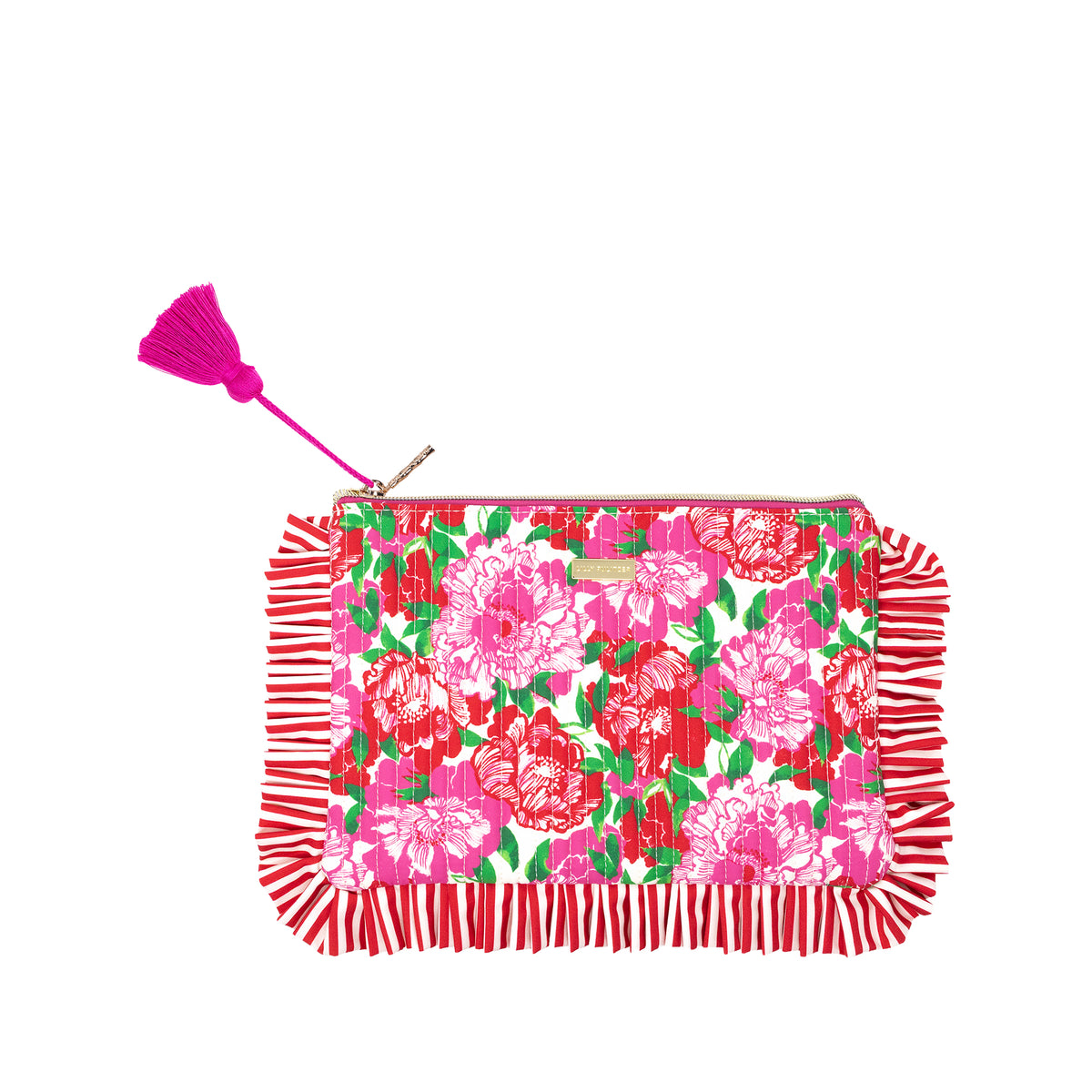 LG QUILTED RUFFLE POUCH