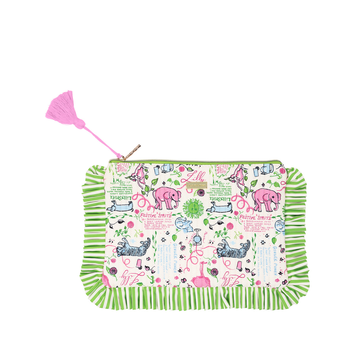 LG QUILTED RUFFLE POUCH