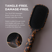 TELETIES - Detangler Hair Brush for Thick Hair - Tortoise