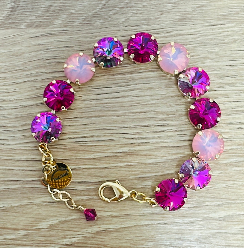 Raspberry 12MM Crystal Bracelet