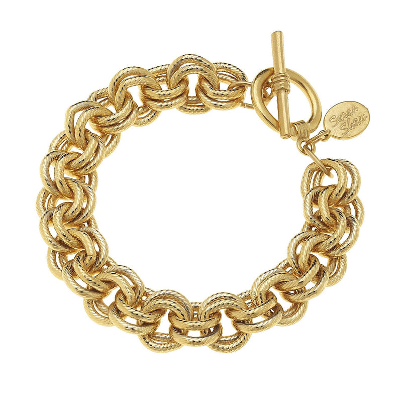 Susan Shaw - Gold Double Link Chain Bracelet