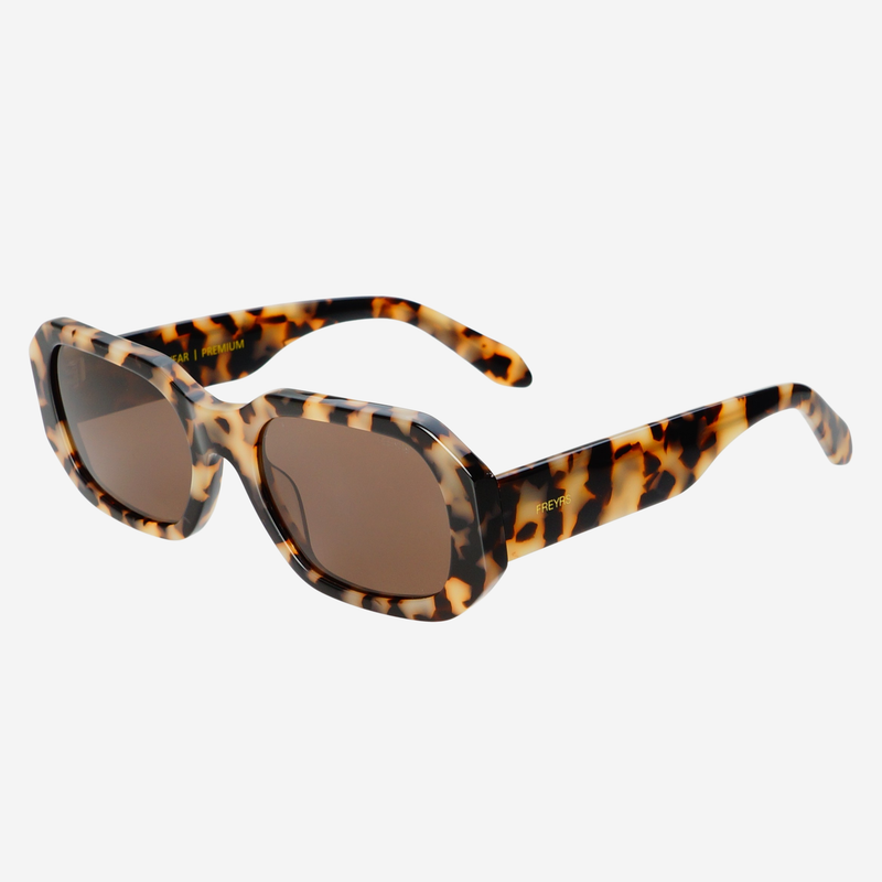 FREYRS Eyewear - Onyx Acetate Womens Rectangular Sunglasses: Milky Tortoise