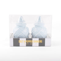 8 Oak Lane - Light Blue Textured Jar Salt & Pepper Shaker Boxed Set