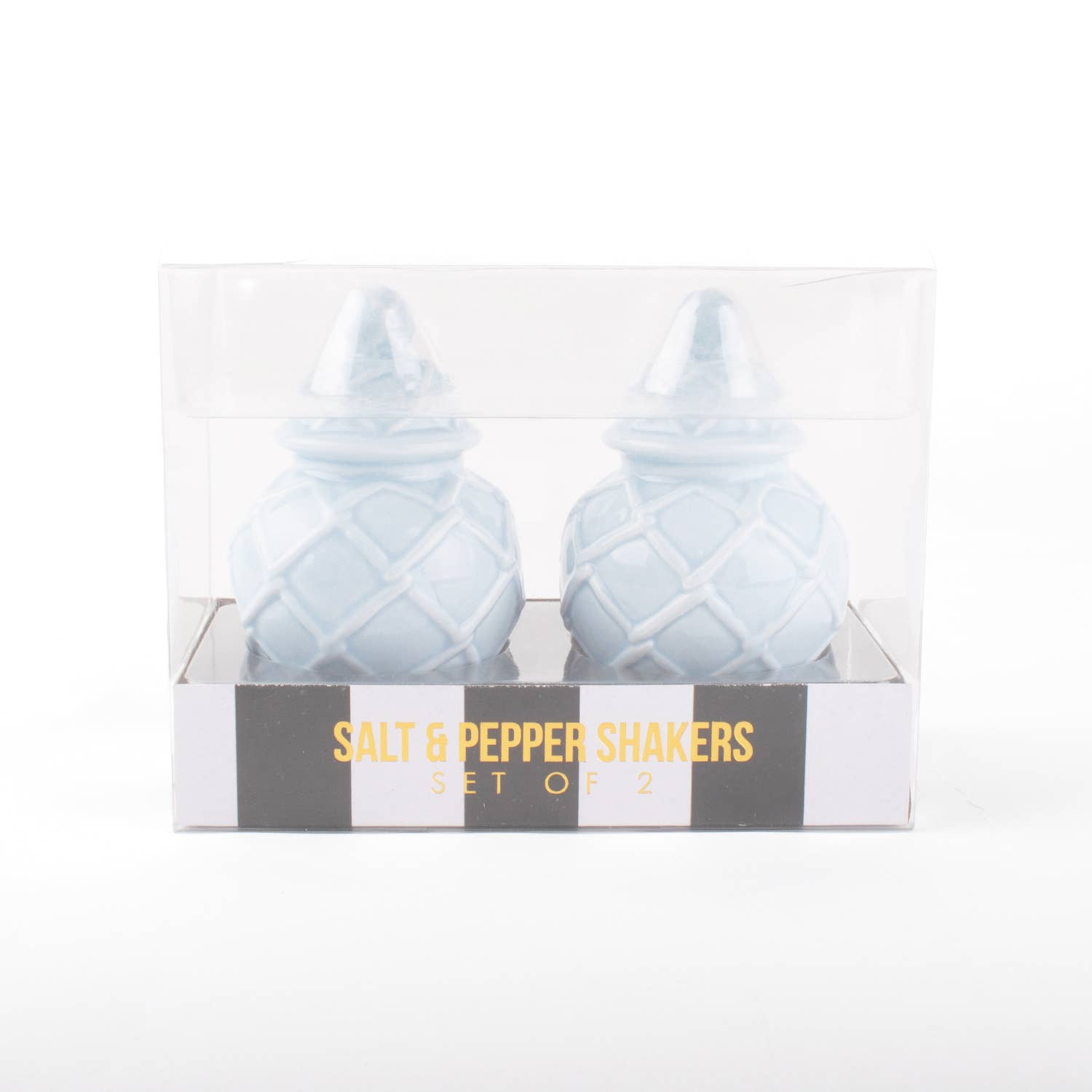 8 Oak Lane - Light Blue Textured Jar Salt & Pepper Shaker Boxed Set