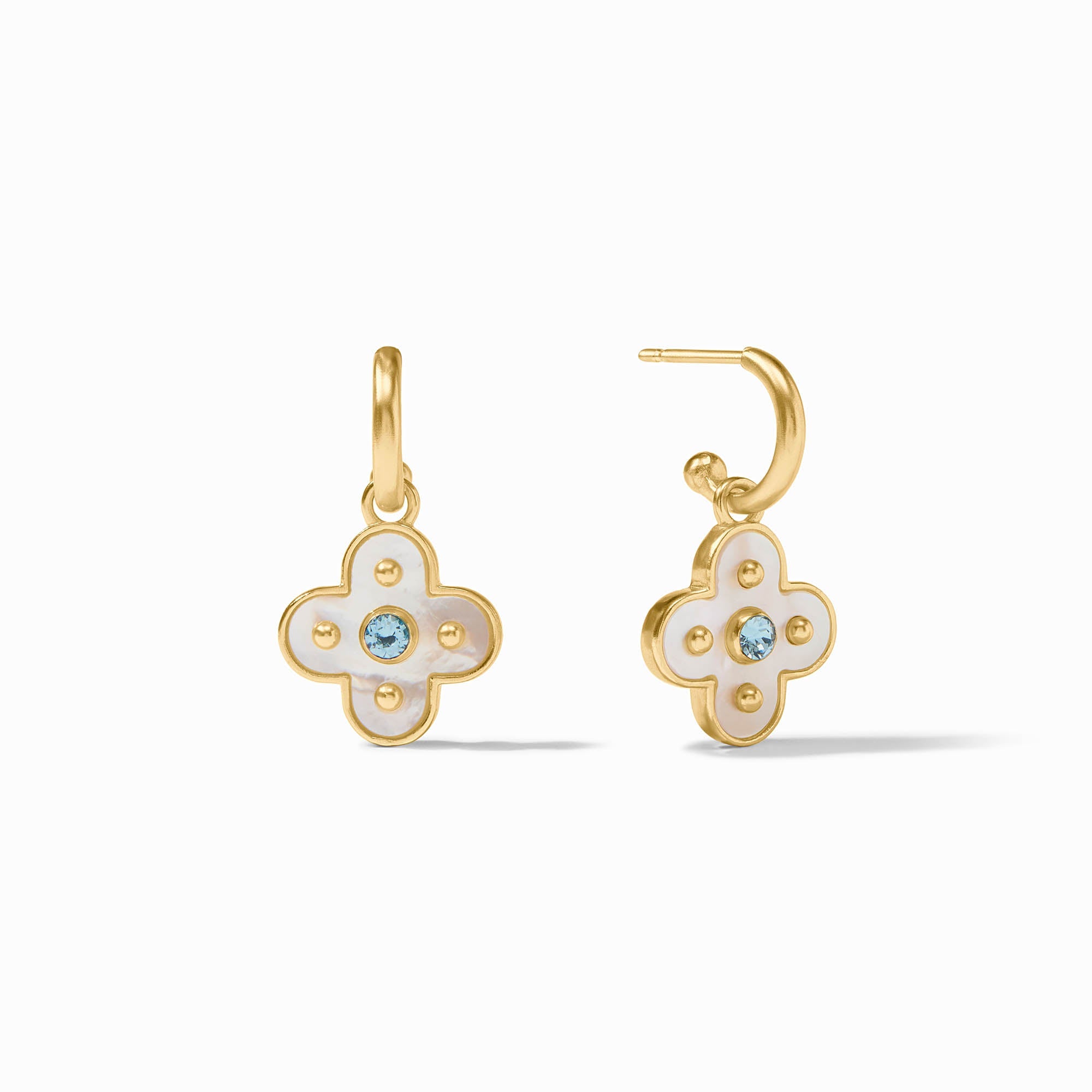 JV COLETTE HOOP & CHARM EARRING CHALCEDONY BLUE