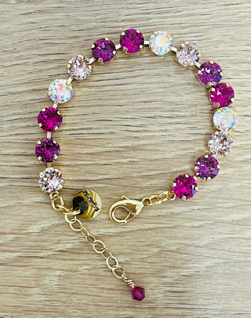 Raspberry 8MM Crystal Bracelet