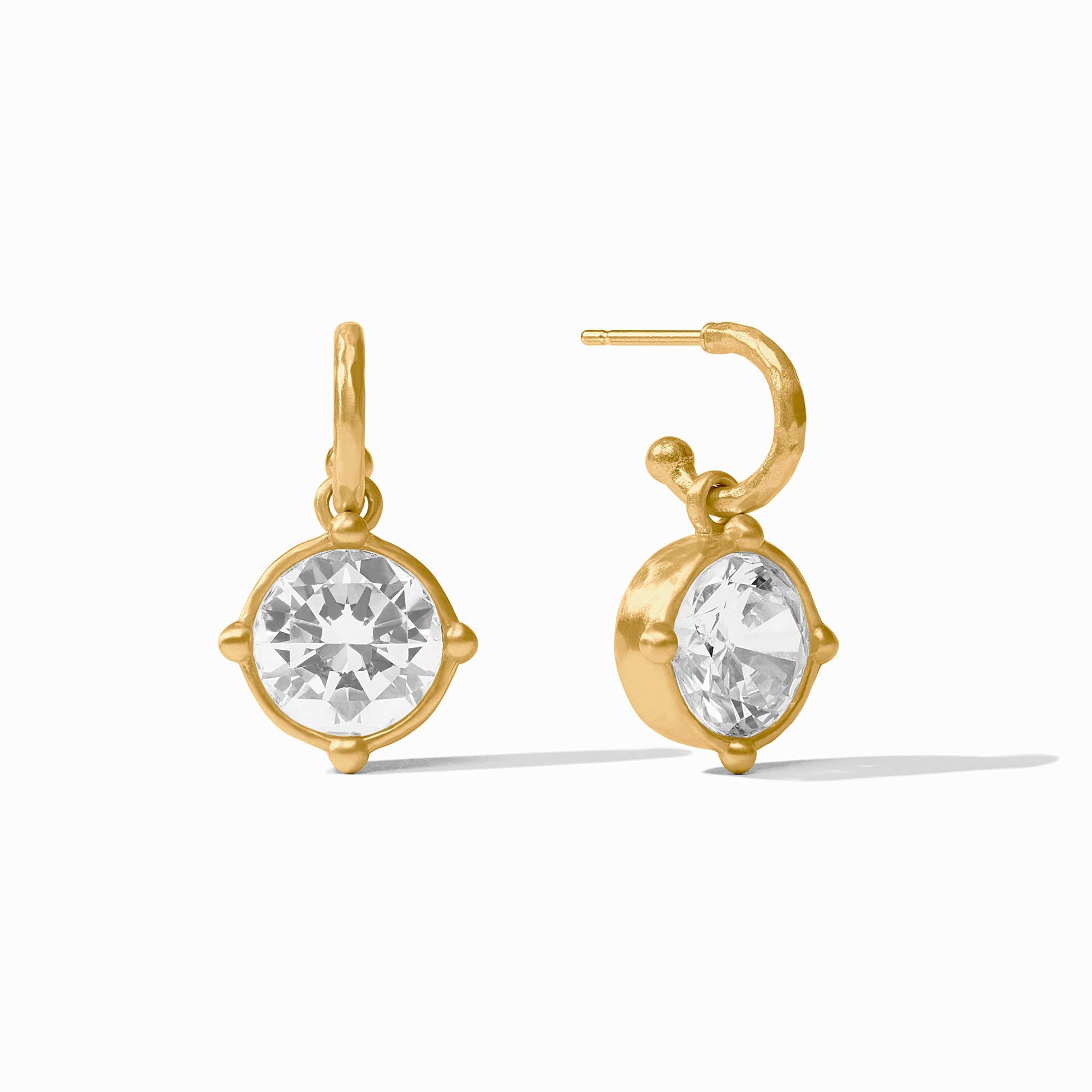 JV HONEYBEE HOOP & CHARM EARRING CUBIC ZIRCONIA