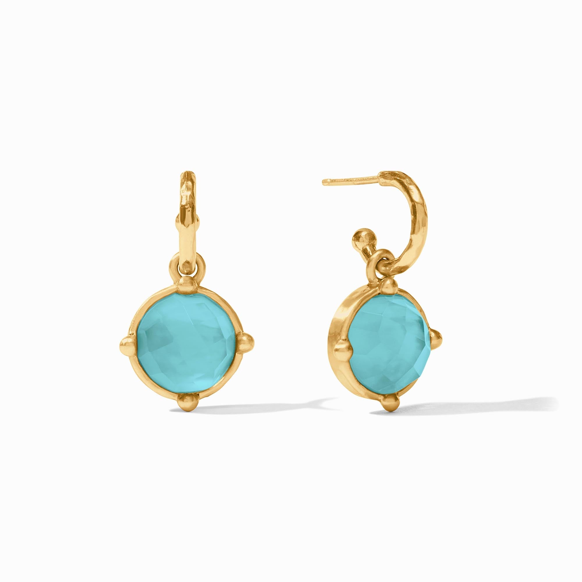 JV HONEYBEE HOOP & CHARM EARRING BAHAMIAN BLUE