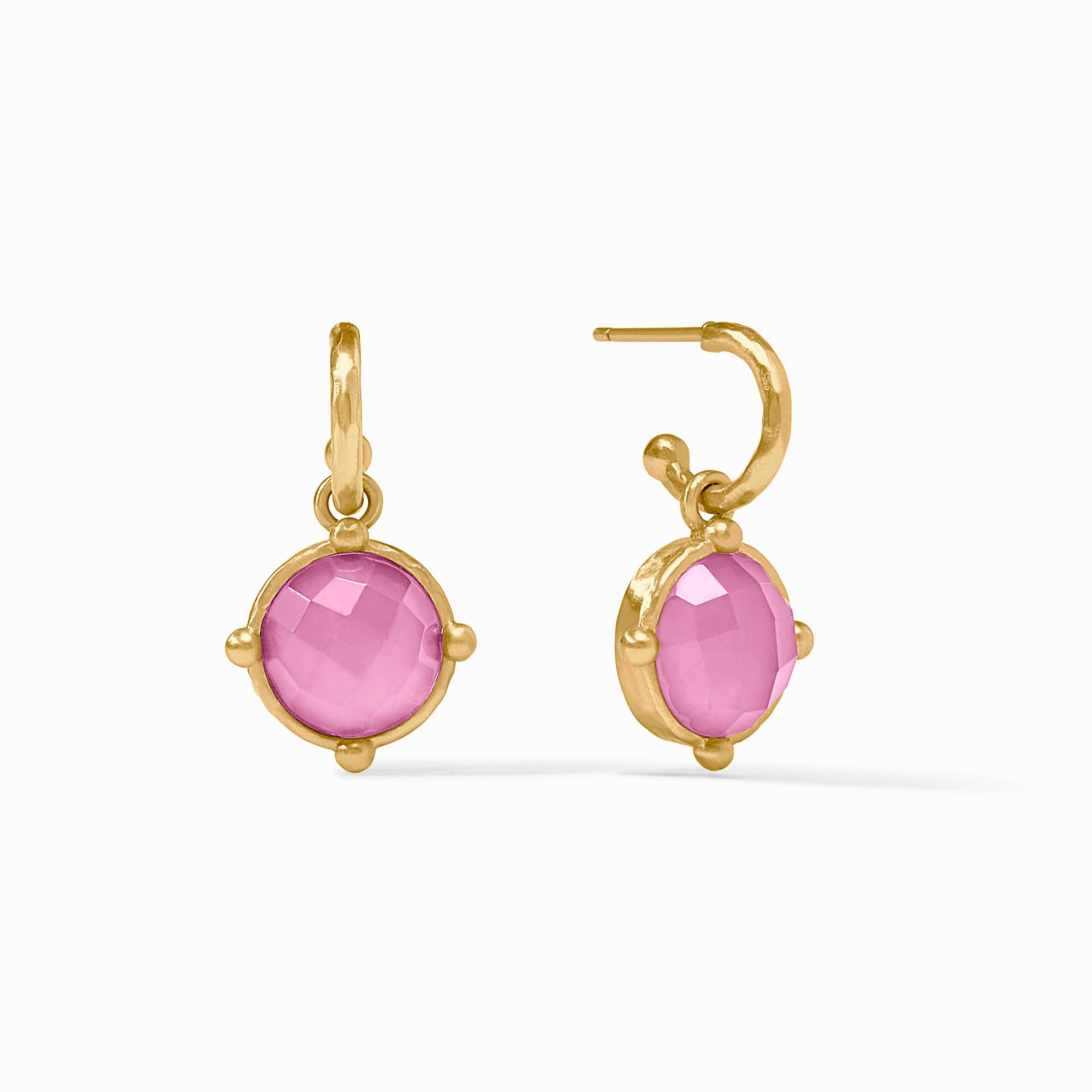 JV HONEYBEE HOOP & CHARM EARRING TOURMALINE PINK