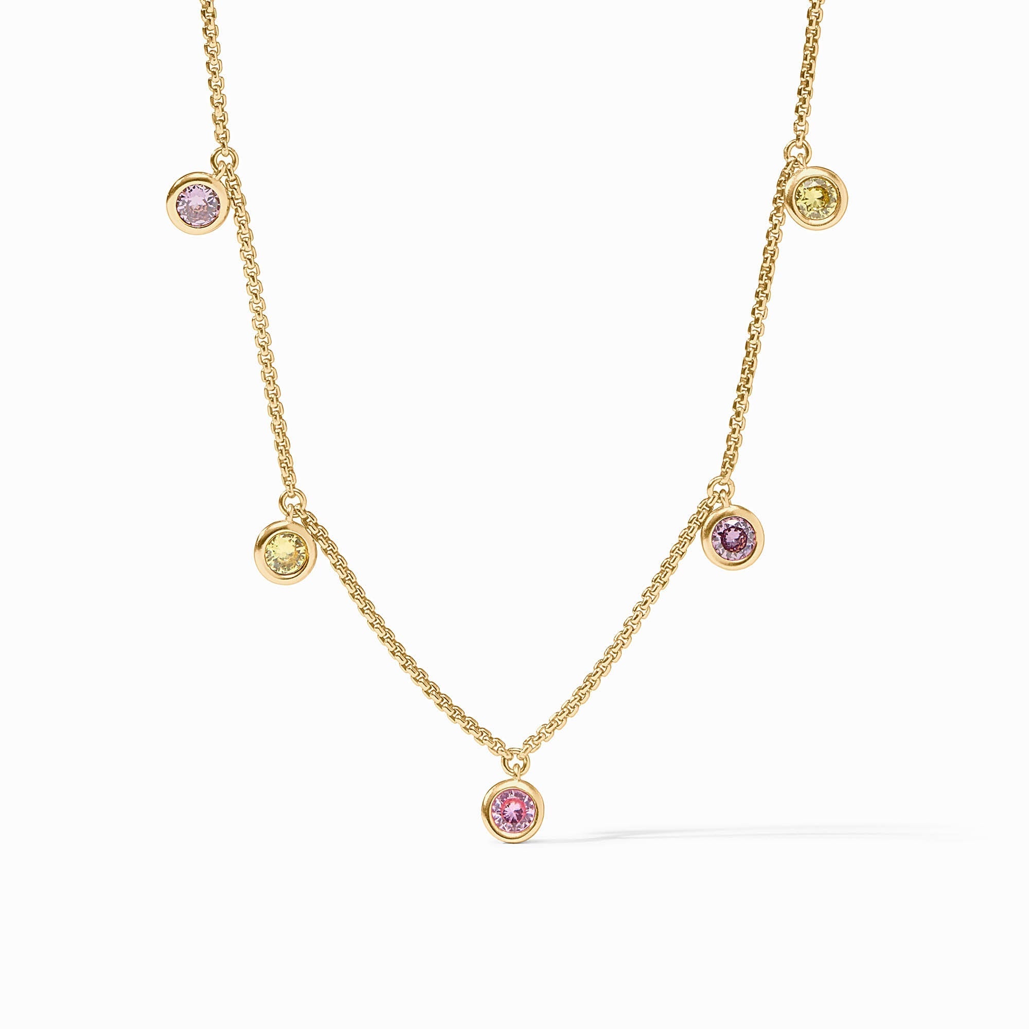 JV RAINBBOW DELICATE CHARM NECKLACE PINK DAWN