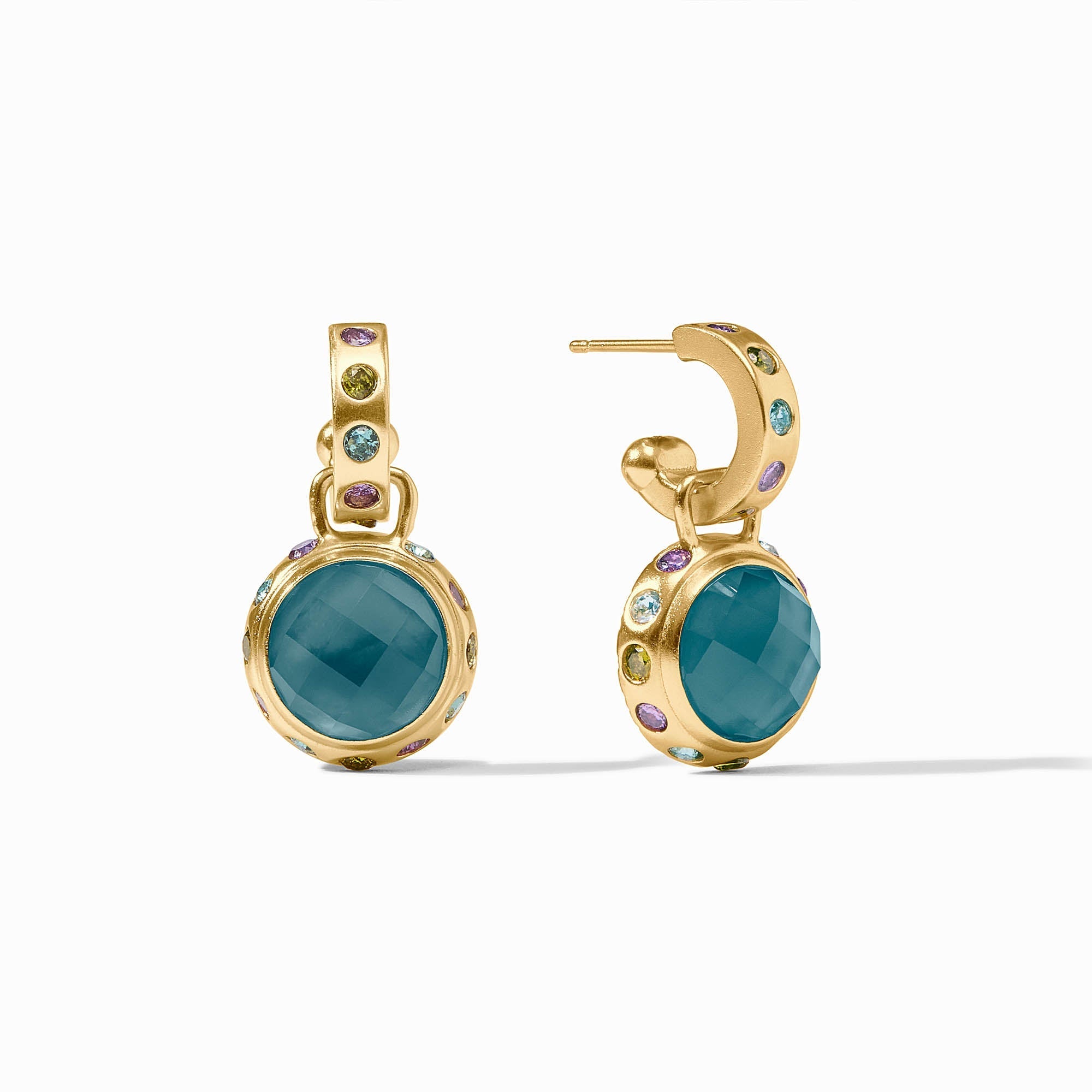 JV RAINBOW HOOP AND CHARM EARRING MONTANA BLUE