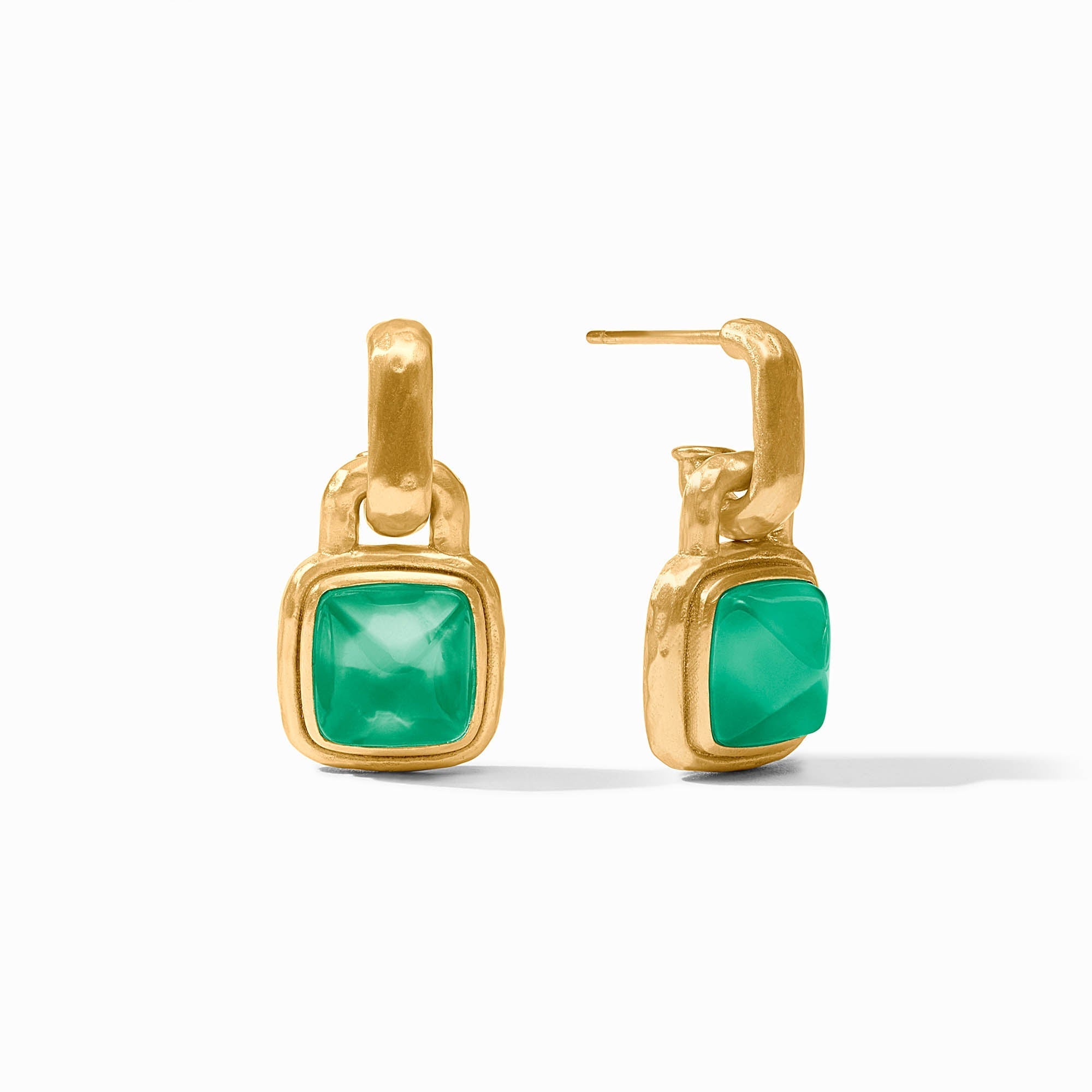JV SAHARA HOOP & CHARM EARRING EMRALD GREEN