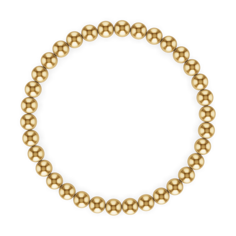 Pink Soleil 5MM Gold Ball Bracelet: Gold 7 inch