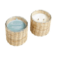 Hillhouse Naturals/Field+Fleur - Sea Grass 2 Wick Handwoven Candle 12oz Ctn.6