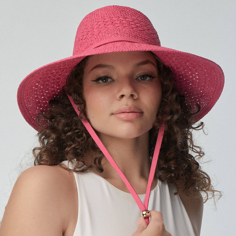 Lele Sadoughi - Fuchsia Brielle Straw Hat