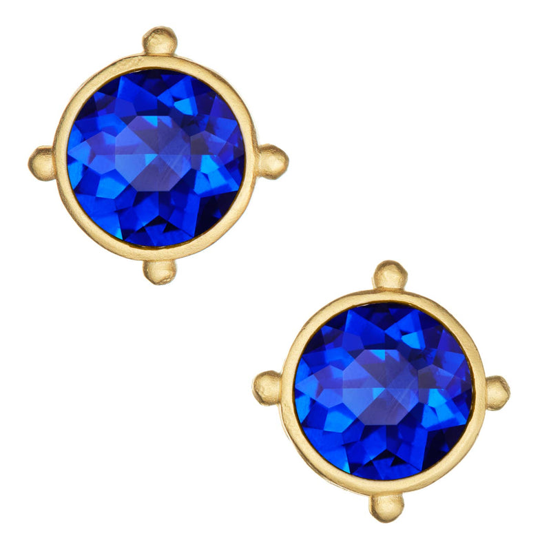 Susan Shaw - Blue Crystal Round Studs