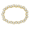 Sahira Jewelry Design - Stretchy Bezel Heart Bracelet - Clear: Gold