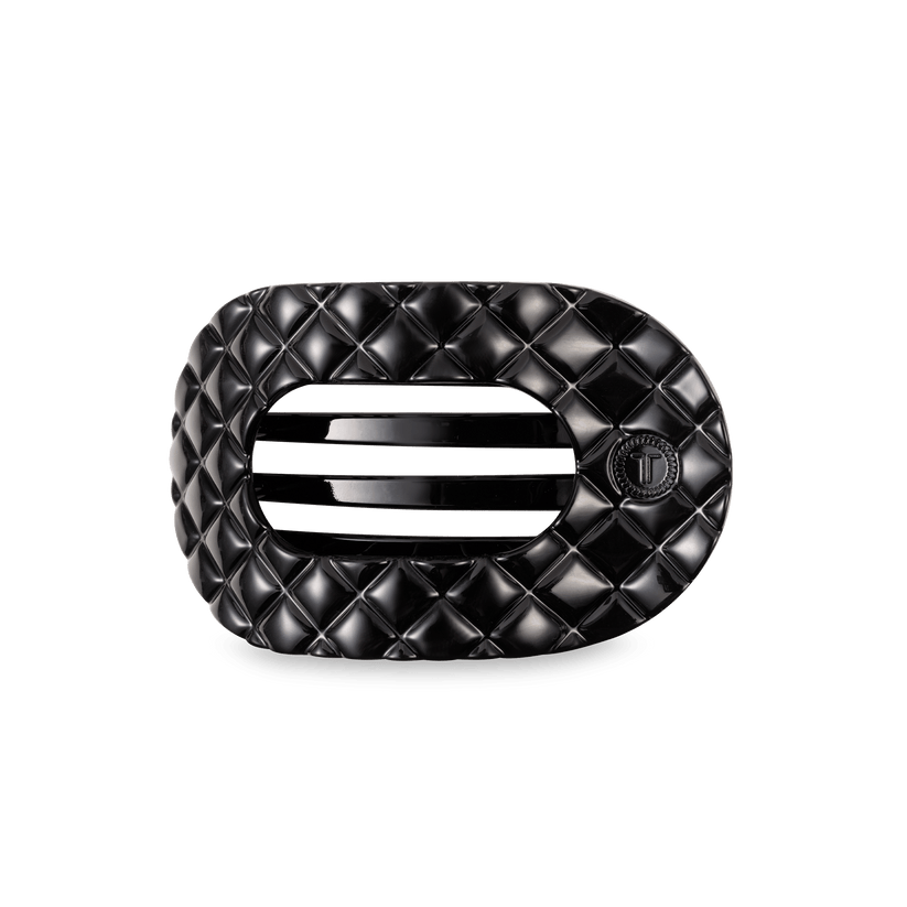 TELETIES BLACK FLAT MEDIUM HAIR CLIP